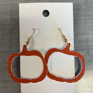 Pumpkin faux leather earrings